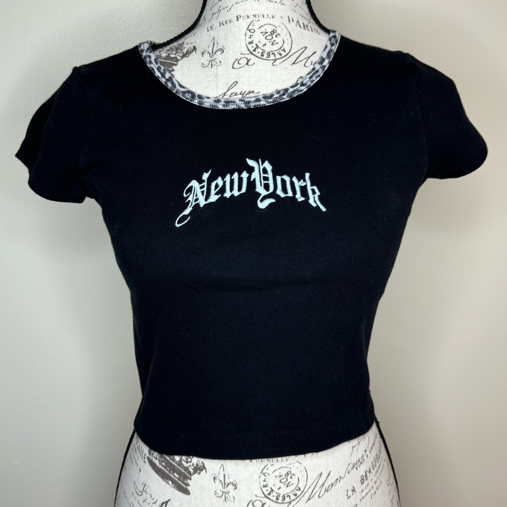 John Galt by PacSun New York Cropped Short Sleeve Shirt Leopard Collar